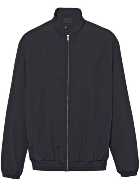 bomber giacca a vento nera e azzurra prada|Prada Bomber Jackets for Men .